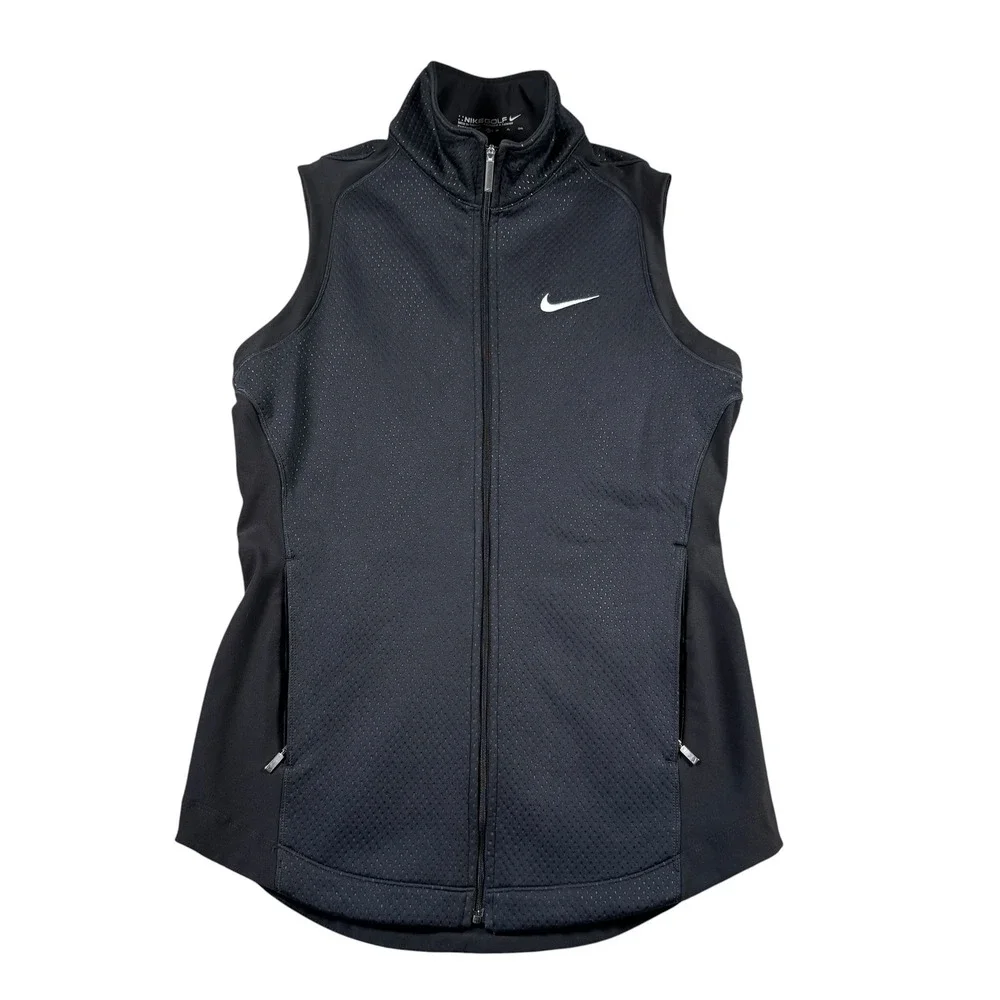 Nike Golf Vest Womens ST Black Therma-Fit Full Zip Sleeveless Jacket Gorpcore